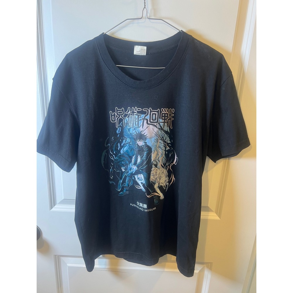 Unbranded Mens T-Shirt‎ Jujutsu Kaisen Megumi Fushiguro Black Size M